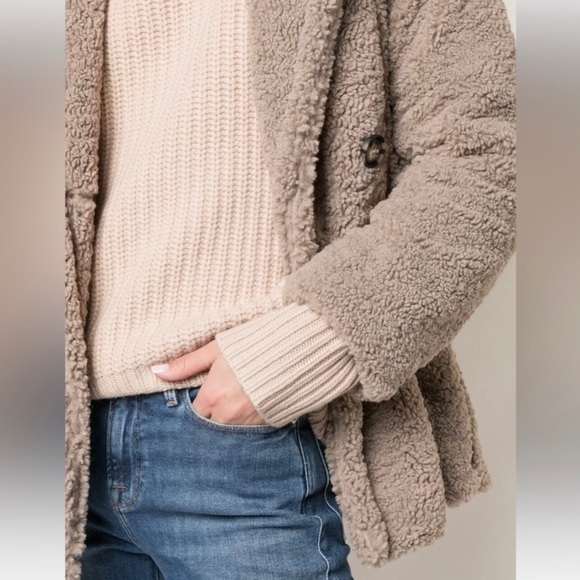 Apparis Faux Fur Teddy Double Breasted Coat Jacket - Picture 3 of 9